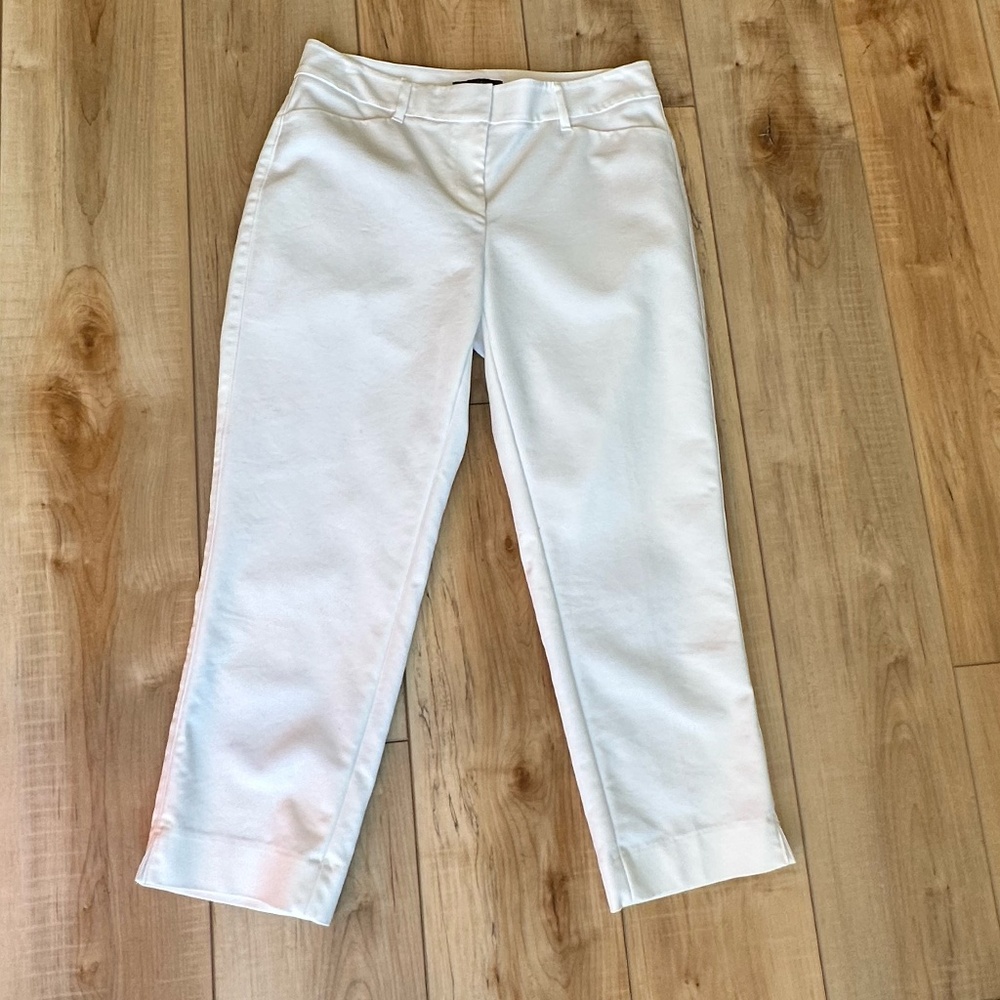 White House Black Market Perfect Form Crop Pant White Size 6 - Picture 7 of 8
